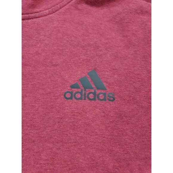 Adidas Hoodie Red M/L Adult Activewear Gym Casual Hoodie Kangaroo Pocket Warm - Picture 5 of 10